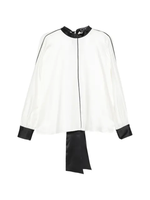 STYLAND piped-trim kimono-sleeve blouse