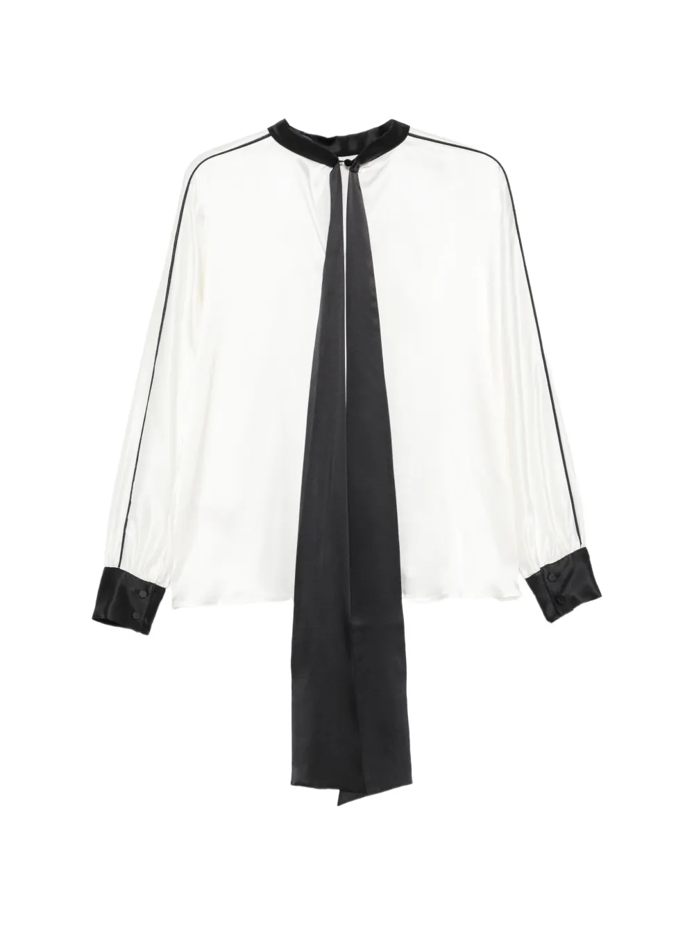 STYLAND piped-trim kimono-sleeve blouse Wit