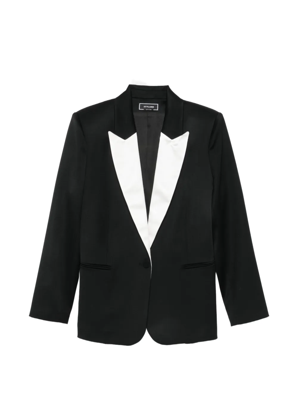 STYLAND silk-lapel tuxedo blazer - Noir STYLAND silk-lapel tuxedo blazer - Noir