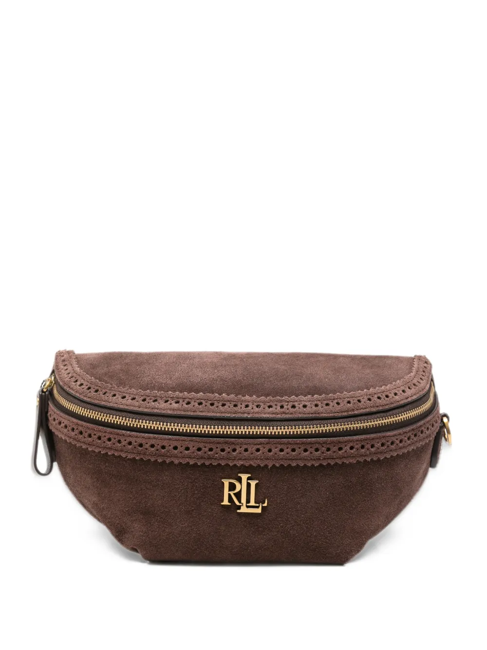 Lauren Ralph Lauren Marcy suede-trimmed belt bag - Marrone