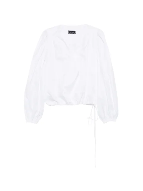 STYLAND wrap-style puff-sleeve blouse