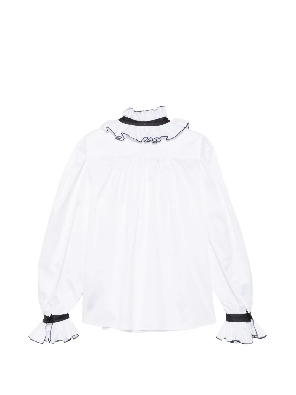 STYLAND Blouse met ruches en strikdetail Wit