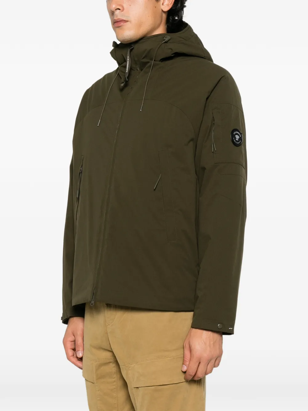 C.P. Company Pro-Tek Lens-detail hooded jacket Groen