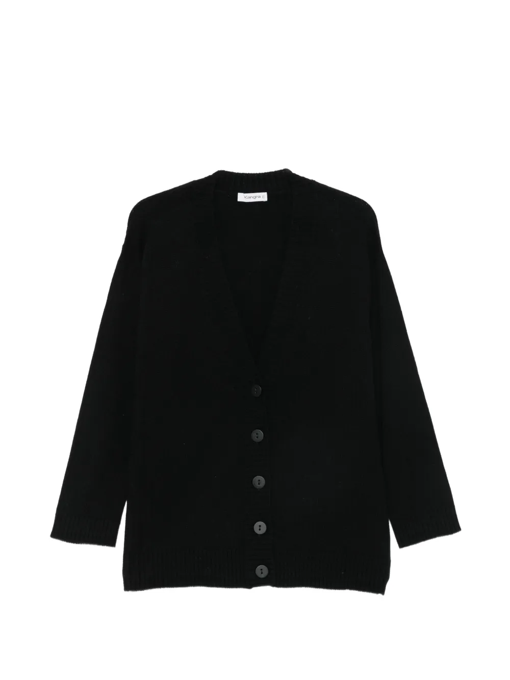 Kangra V-neck button-up cardigan - Schwarz