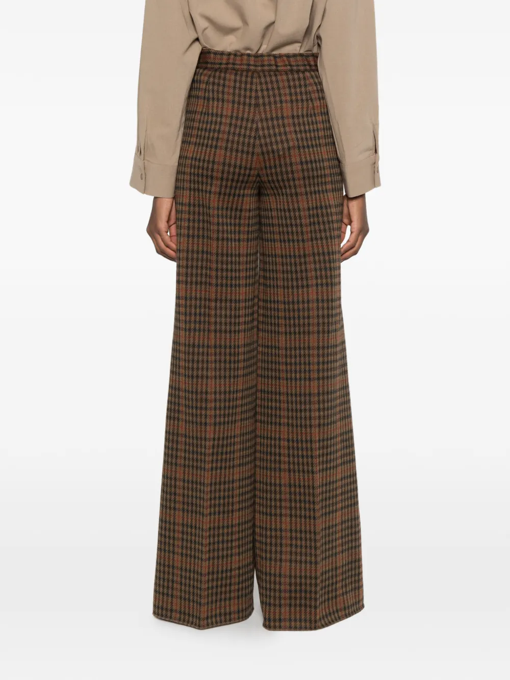Max Mara Prince of Wales check wide-leg trousers Bruin
