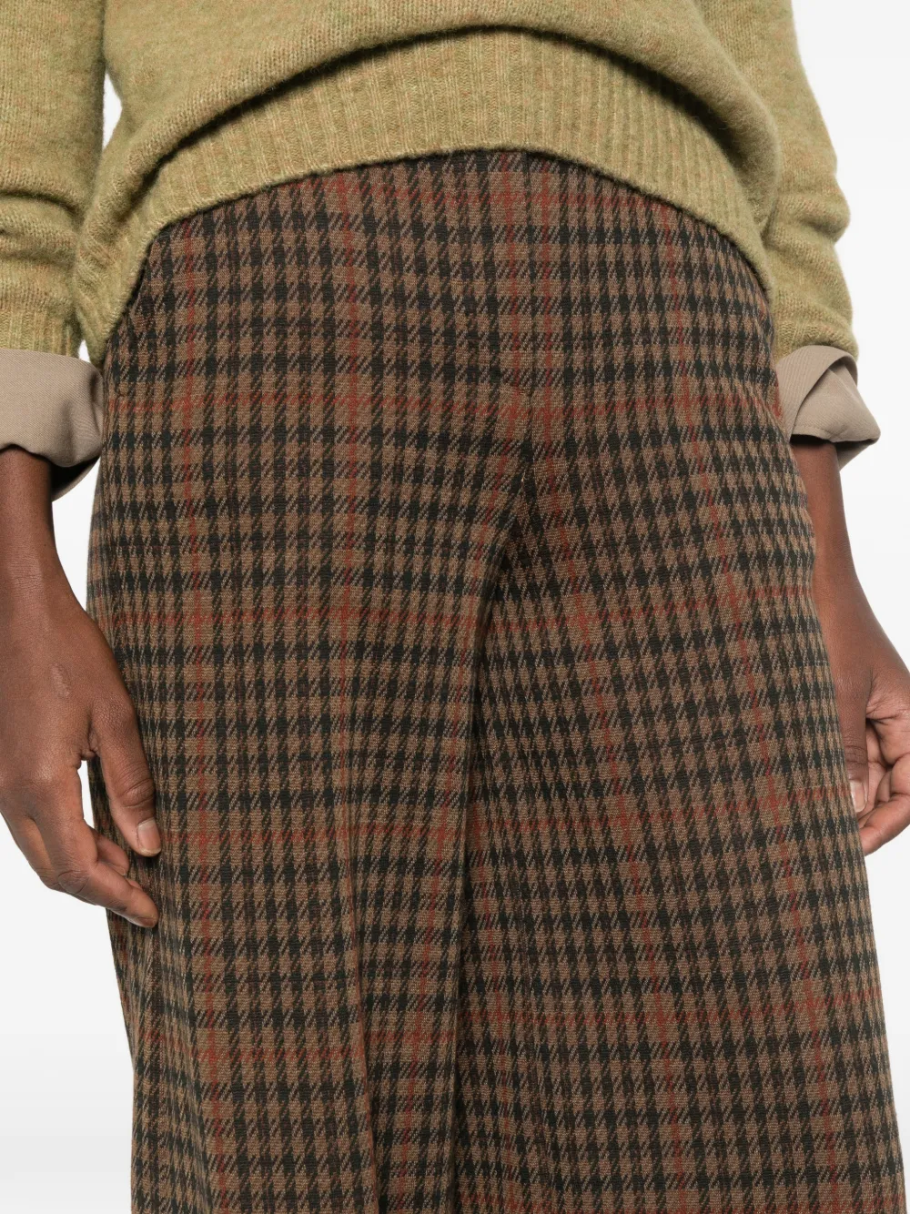 Max Mara Prince of Wales check wide-leg trousers Bruin