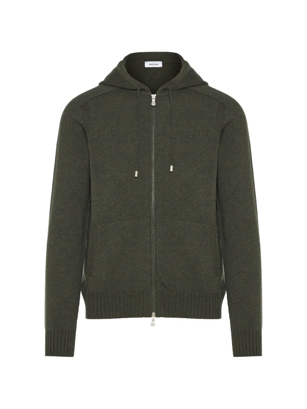 Gran Sasso zip-up ribbed-knit hoodie - Green