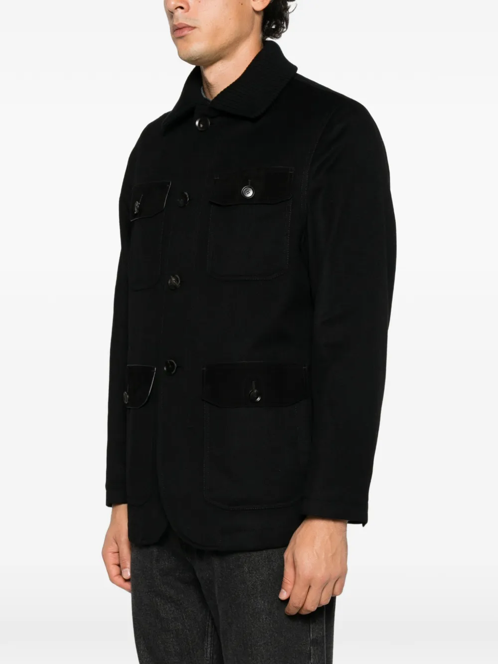 Brioni Sahariana button-up jacket Zwart