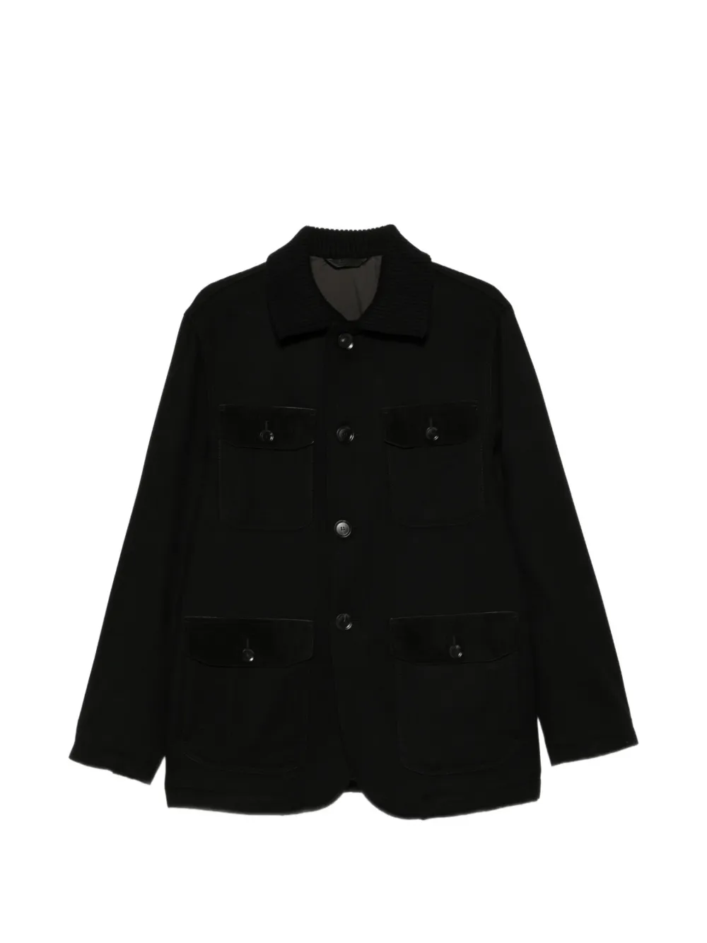 Brioni Sahariana button-up jacket Zwart