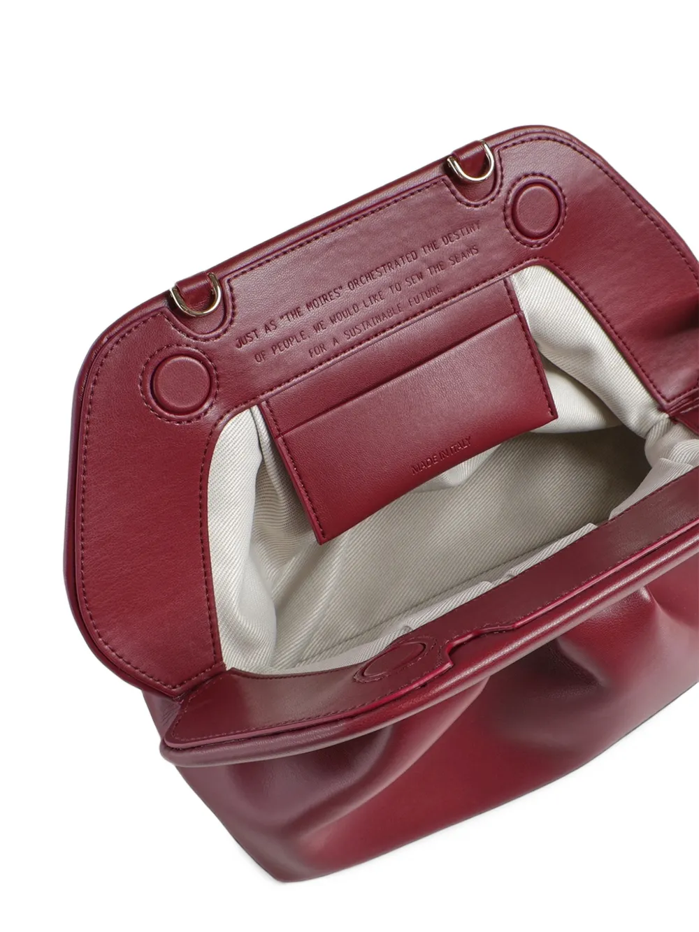 Themoirè medium Bios ruched clutch bag Rood