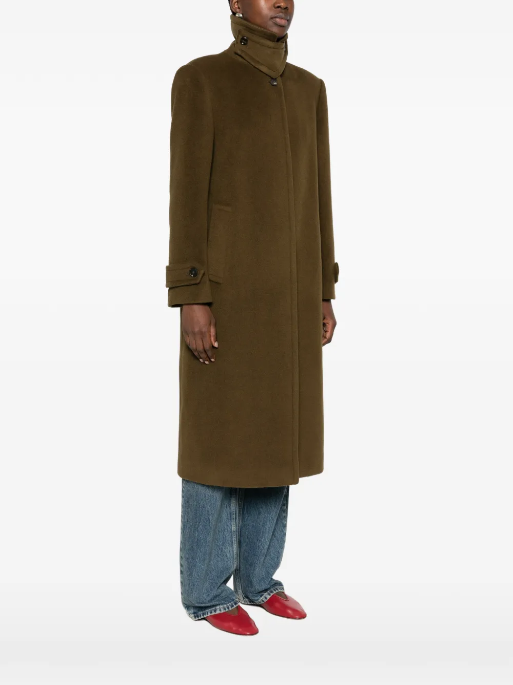 Tagliatore Bethany notched-lapel coat Groen