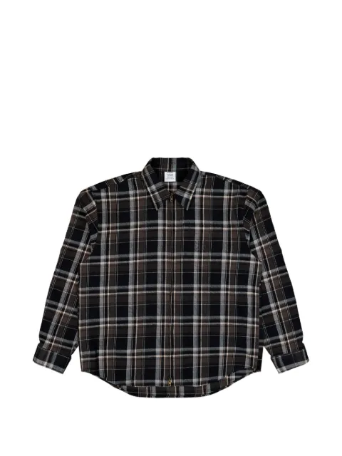 VETEMENTS  Biker zip-up flannel shirt