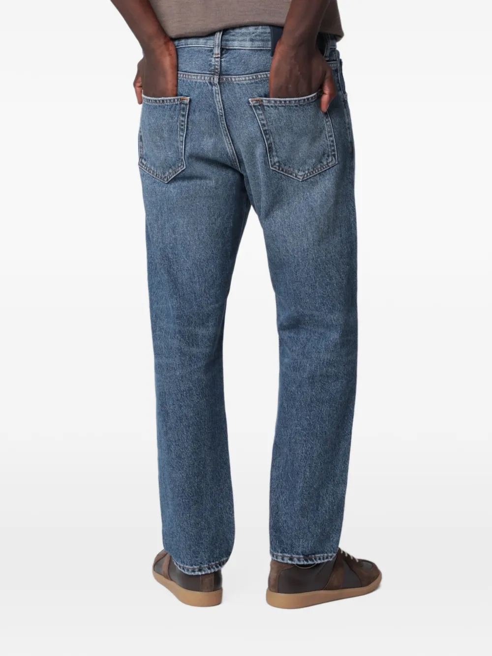 PT Torino whiskering-effect straight-leg jeans Blauw