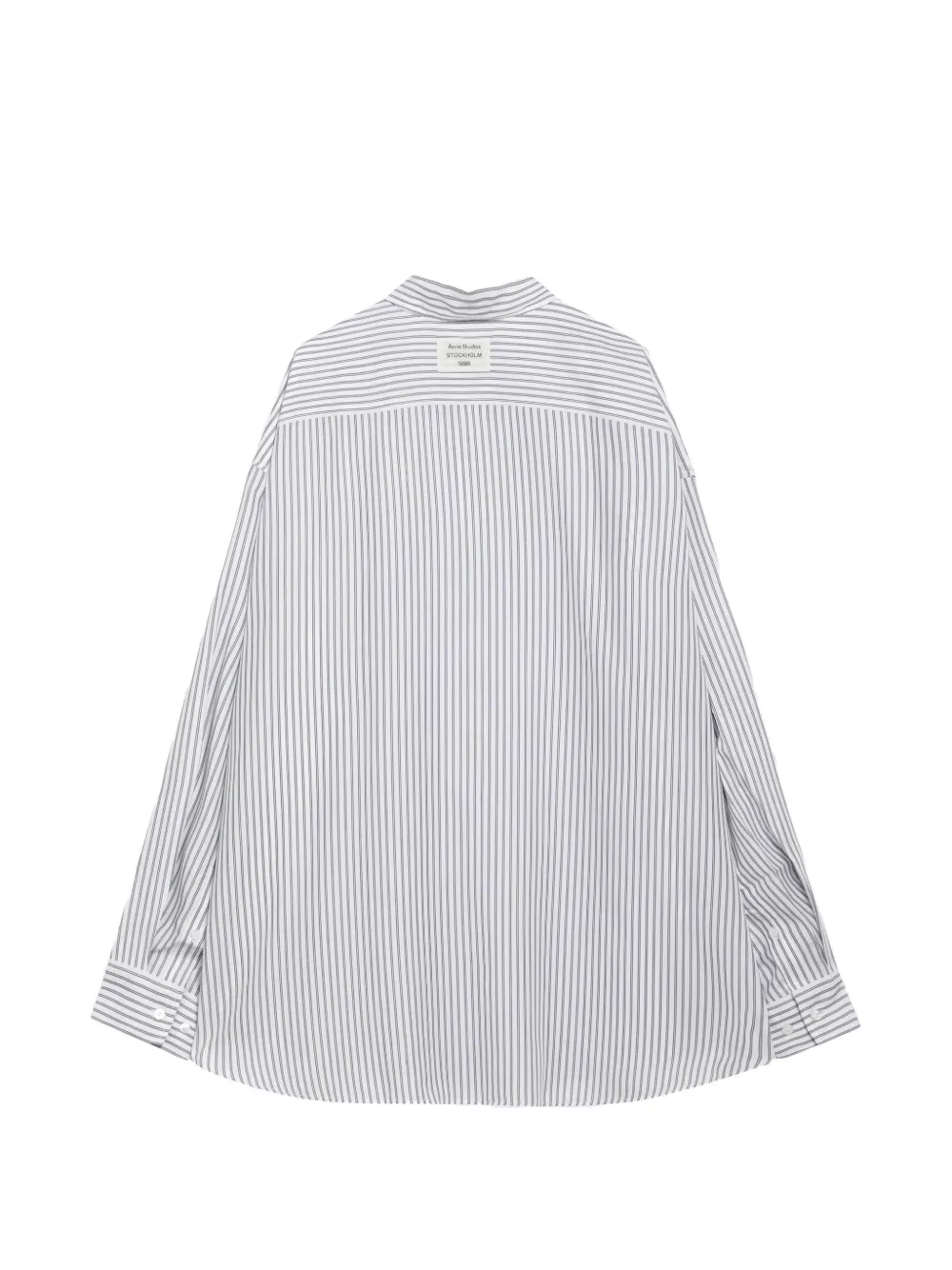 Acne Studios striped logo-patch shirt Wit