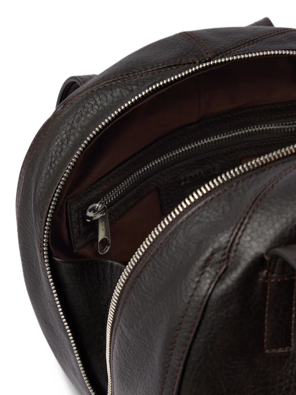LEMAIRE small Helmet shoulder bag in grained paper-lux leather Bruin