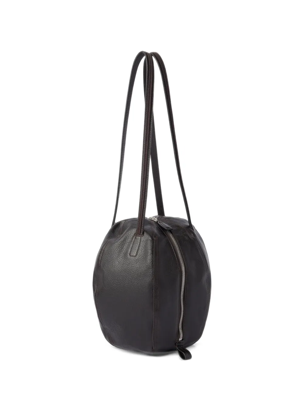 LEMAIRE small Helmet Hobo bag in grained paper-lux leather - Brown