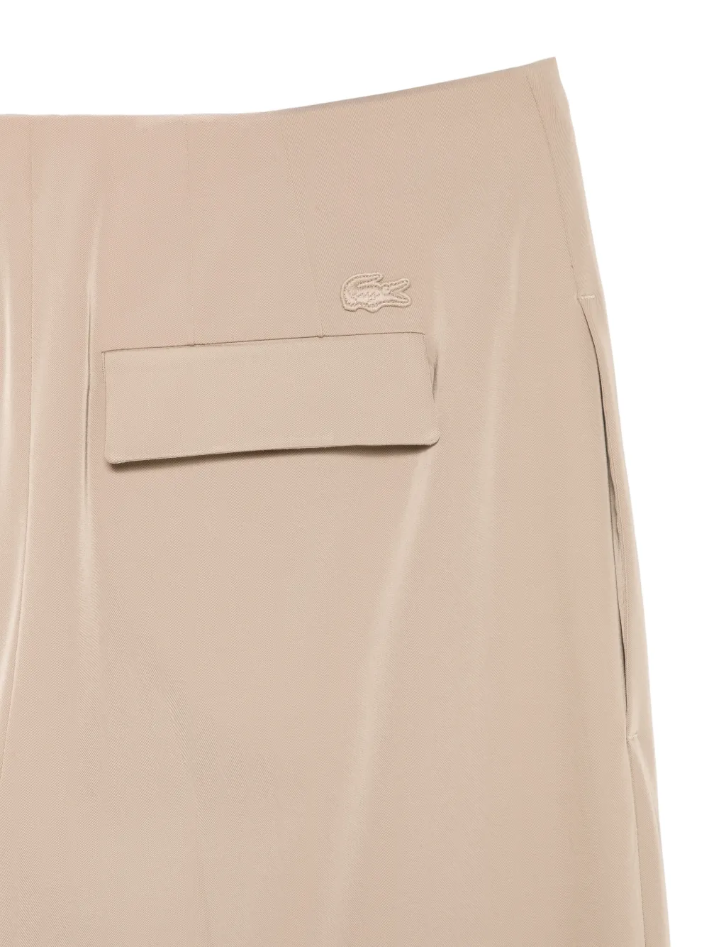 Lacoste Plooibroek met wijde pijpen Beige