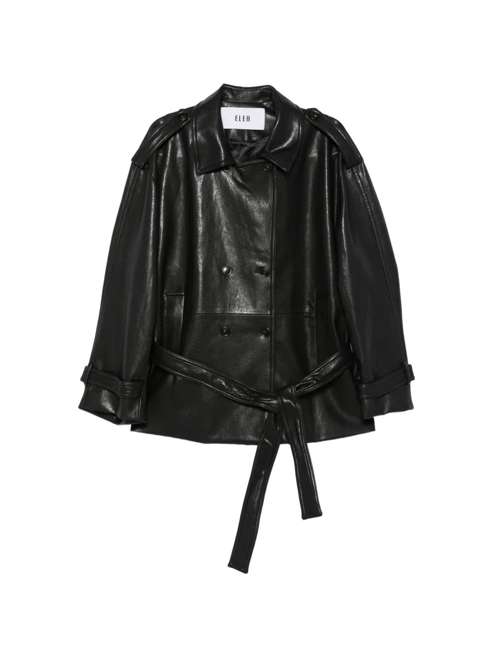 Eleh belted double-breasted jacket - Schwarz
