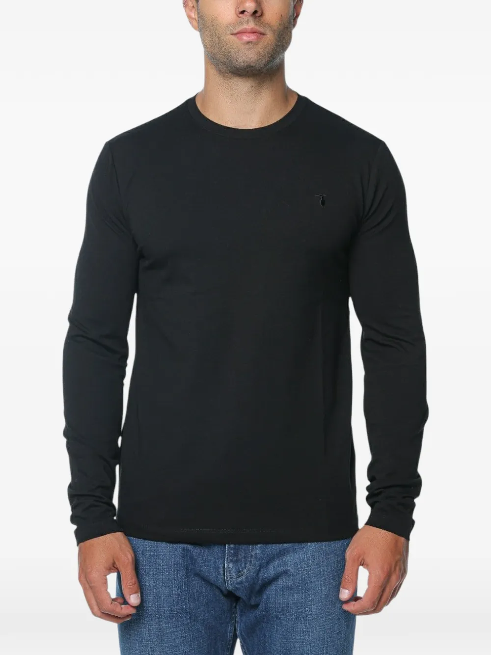 Trussardi logo-detail long-sleeve T-shirt Zwart