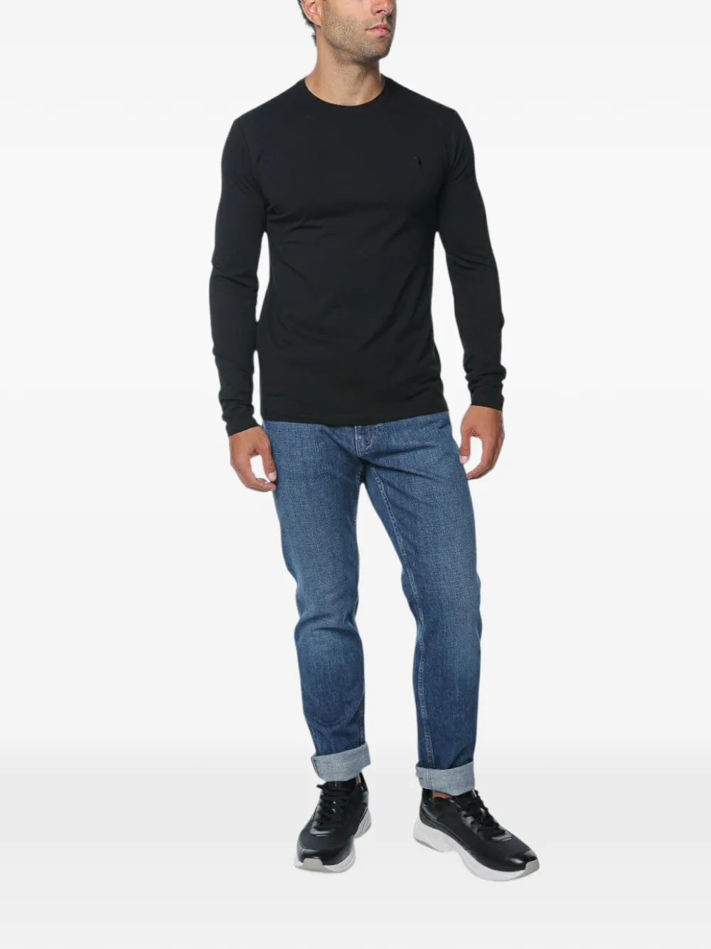 Trussardi logo-detail long-sleeve T-shirt Zwart