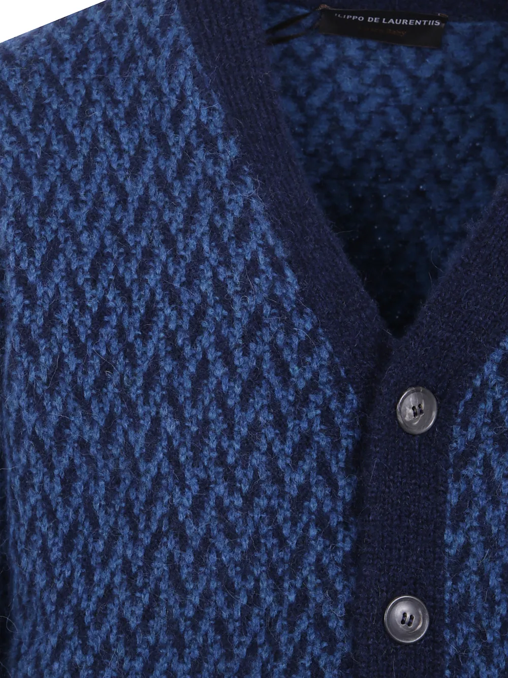 Filippo De Laurentiis geometric-pattern wool cardigan Blauw