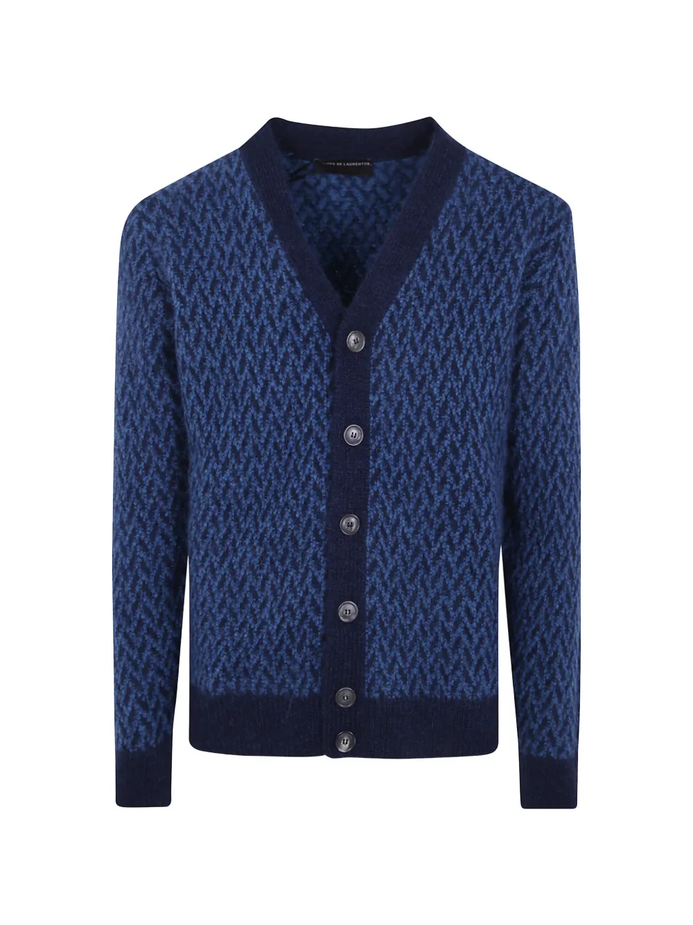 Filippo De Laurentiis geometric-pattern wool cardigan - Blue