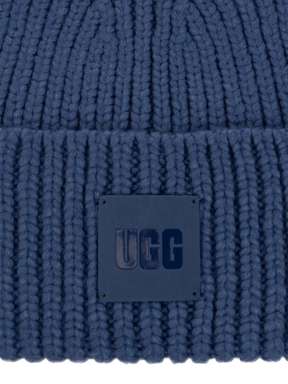 UGG Ribgebreide muts met logopatch Blauw