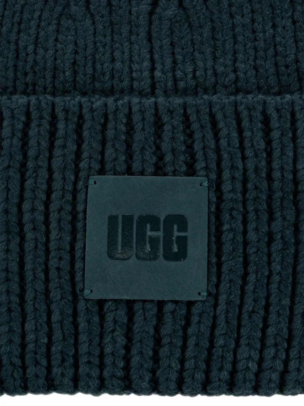 UGG Ribgebreide muts met logopatch Groen