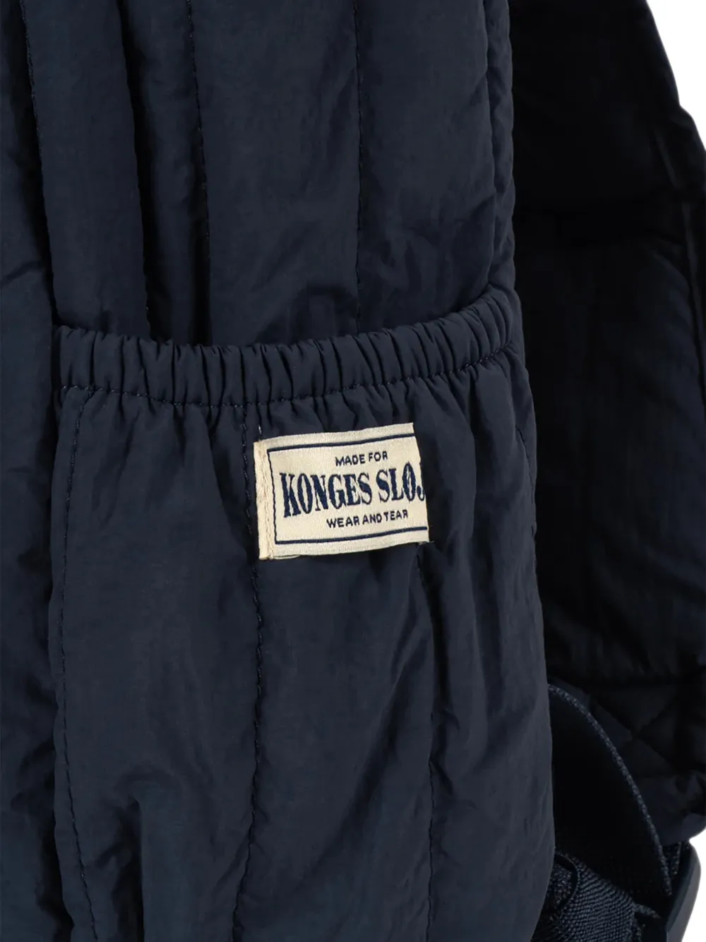 Konges Sløjd Juno quilted tiger-embroidered backpack Blauw