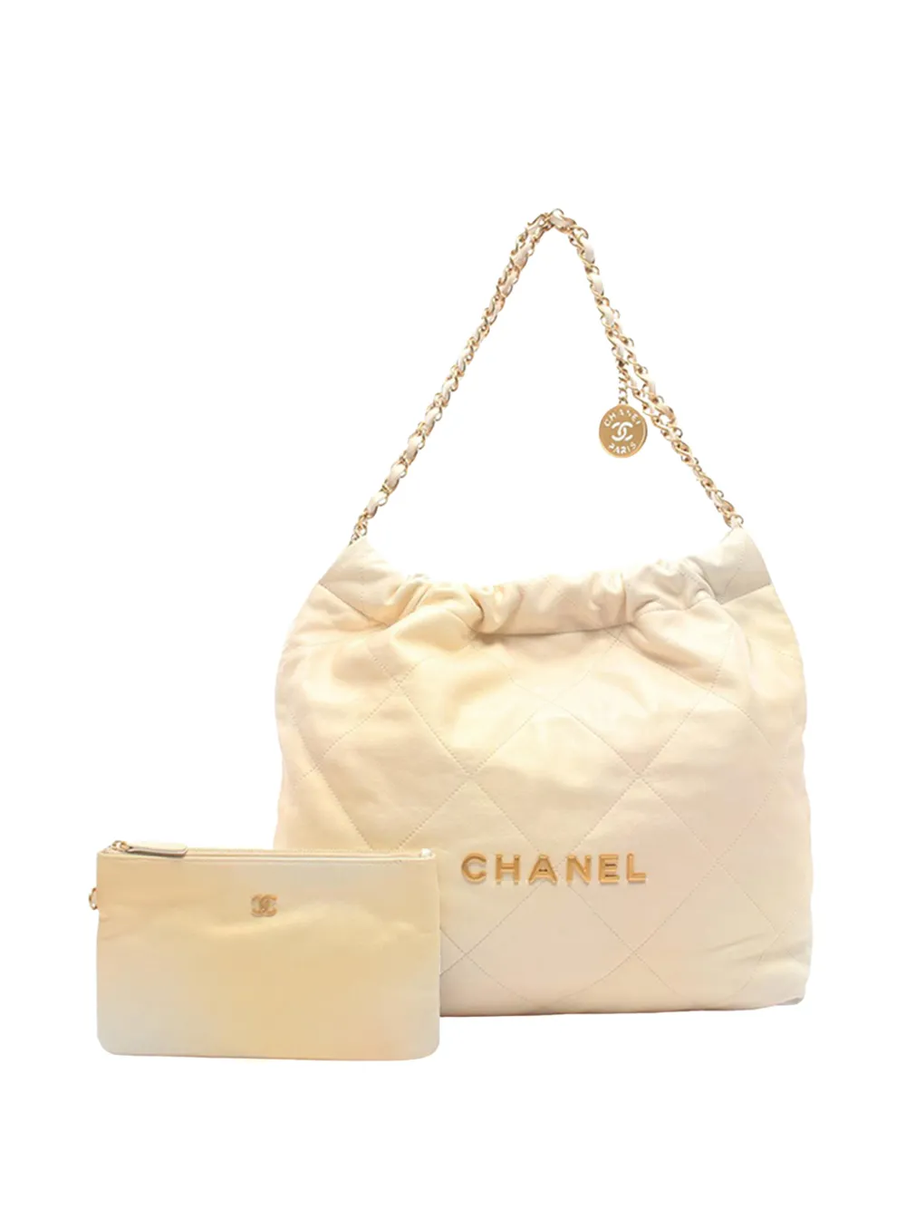 CHANEL Pre-Owned 2021-2026 Large Quilted Lambskin 22 Hobo tote bag - Tons neutres