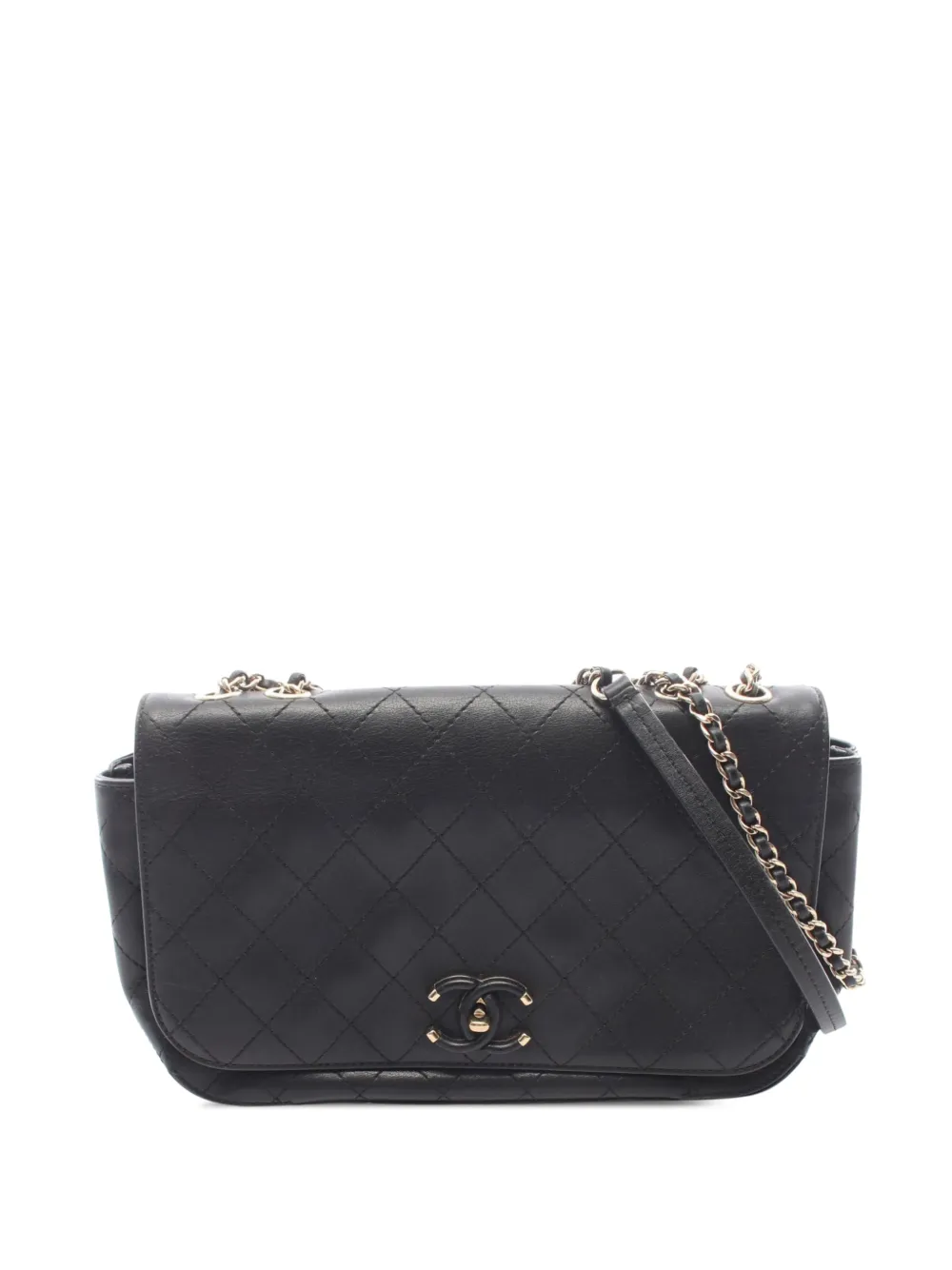 CHANEL Pre-Owned 2019 CC Quilted Calfskin Single Flap shoulder bag - Black
