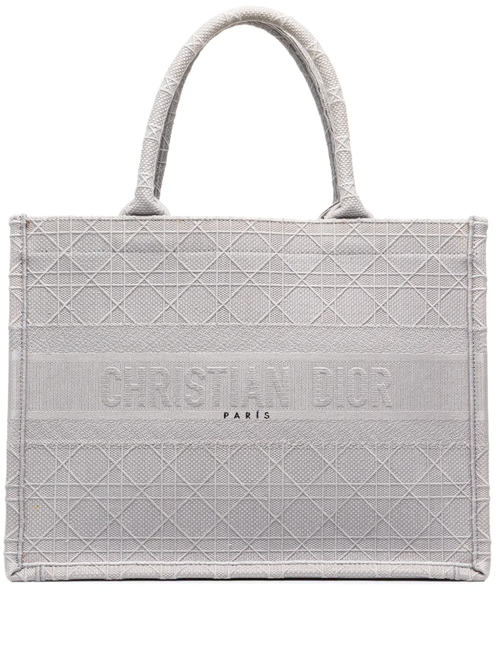 Christian Dior Pre-Owned 2020 Medium Cannage Embroidered Book tote bag - Grey
