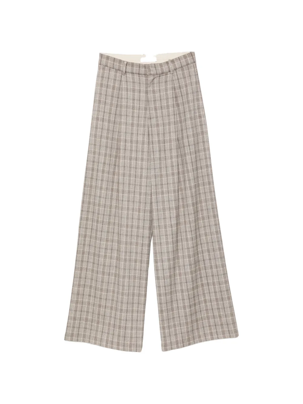 Eleh check pleated trousers - Nude