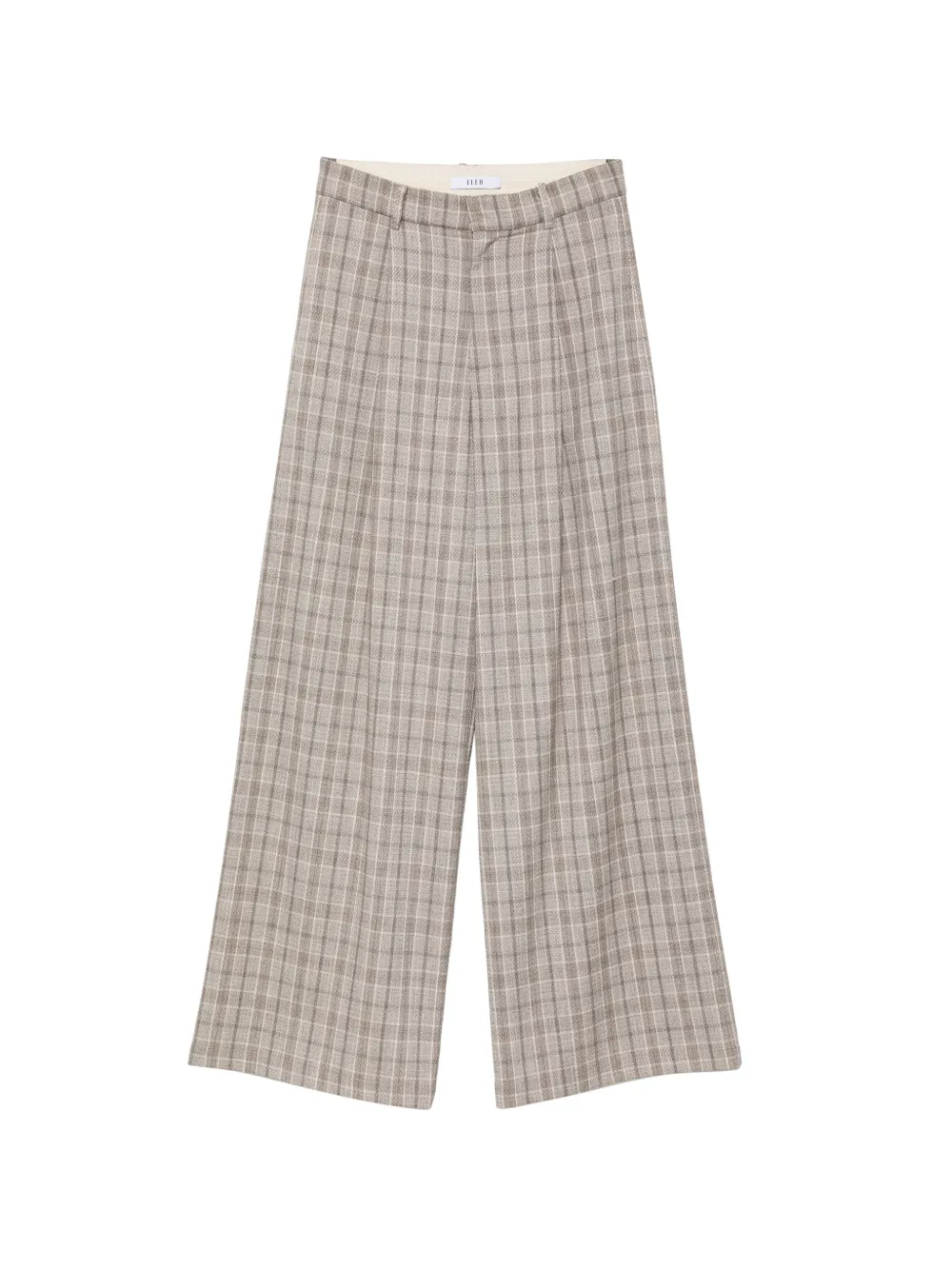 Eleh check pleated trousers Beige