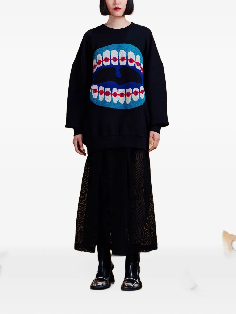 Henrik Vibskov Sleeper Mouth sweatshirt Zwart