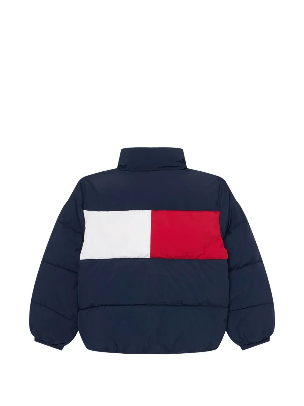Tommy Hilfiger Junior logo-detail quilted jacket Blauw