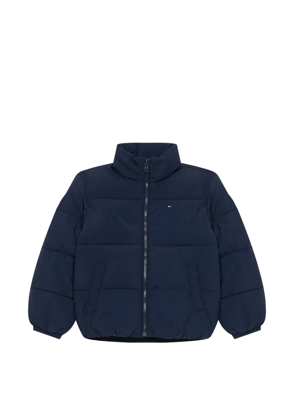 Tommy Hilfiger Junior logo-detail quilted jacket Blauw