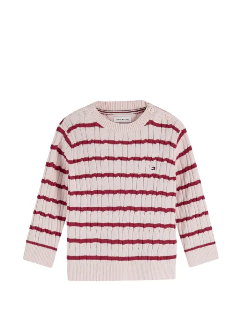 Tommy Hilfiger Junior Maglione in maglia a trecce con motivo bandiera