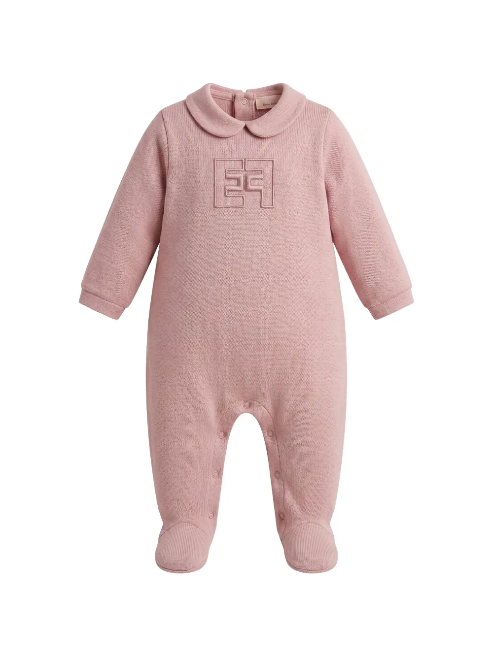 Elisabetta Franchi Kids grenouillère à logo brodé - Rose