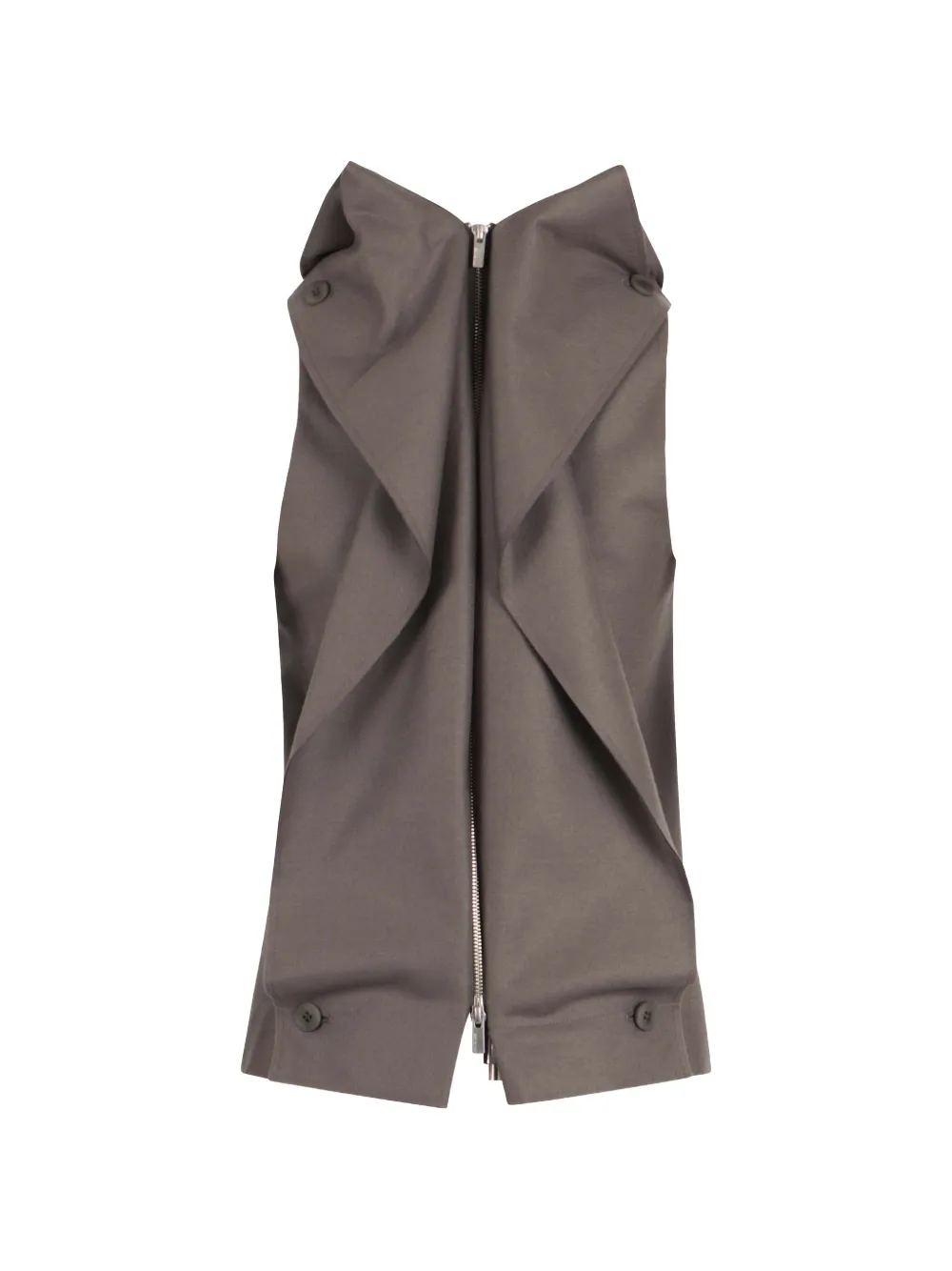 Issey Miyake Shell draped cowl-neck top Grijs