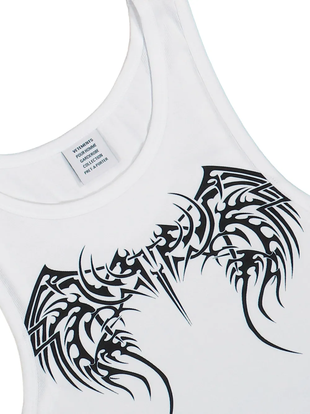 VETEMENTS tattoo-print tank top Wit