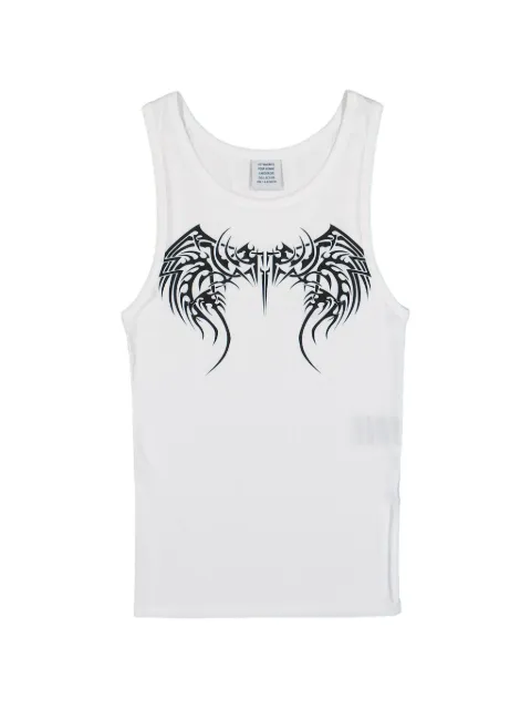 VETEMENTS tribal tattoo-print tank top