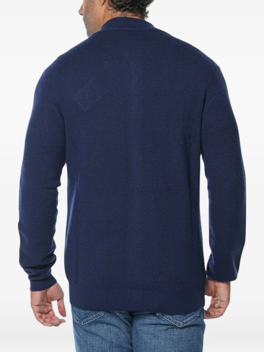 Trussardi zip-up piqué-knit cardigan Blauw