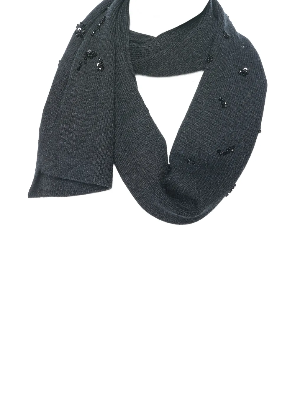 Armani Exchange bead-embellished ribbed scarf - Grau