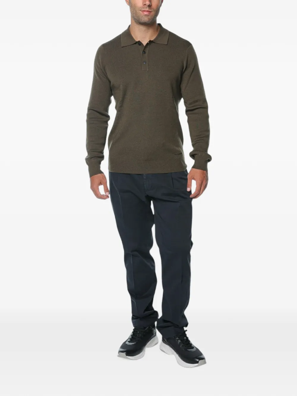 Trussardi wool polo shirt Groen