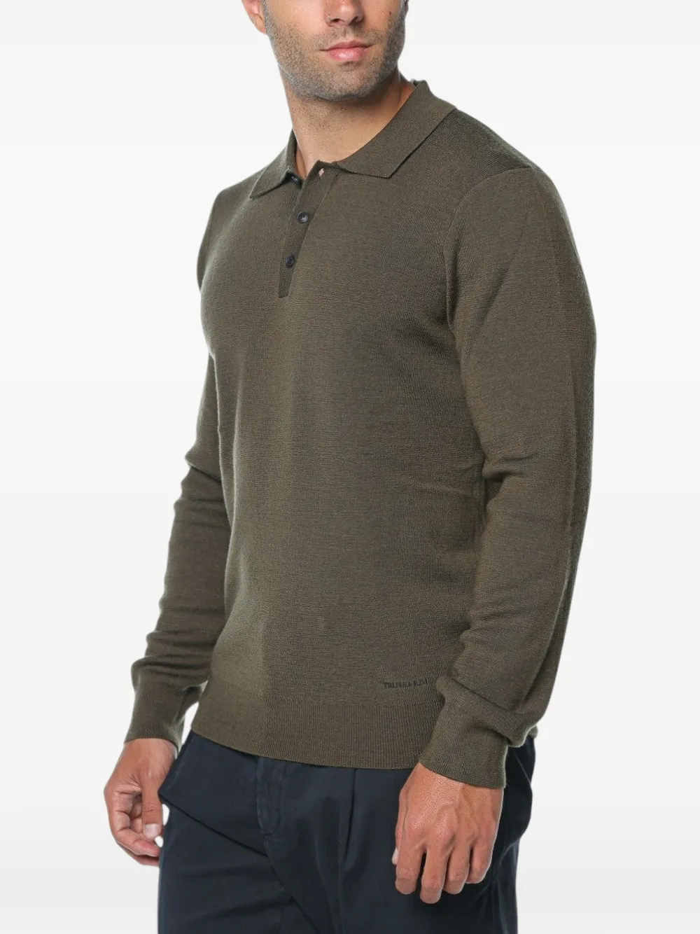 Trussardi wool polo shirt Groen