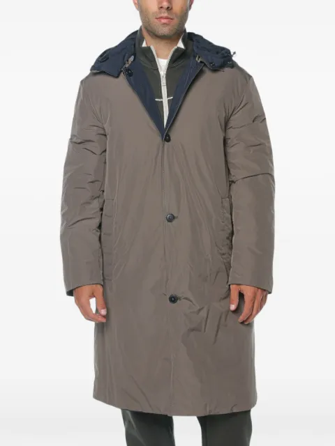 Armani Exchange reversible hooded trench coat