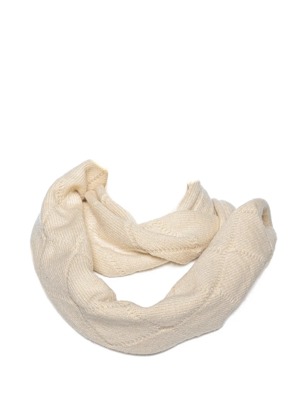 Armani Exchange cable-knit snood scarf - Nude