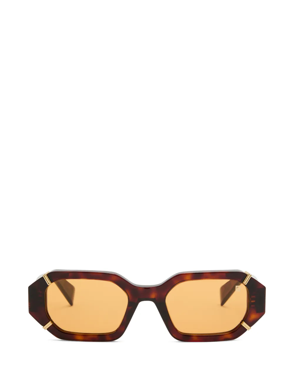 Balmain Eyewear geometric-frame tortoiseshell-effect sunglasses Bruin