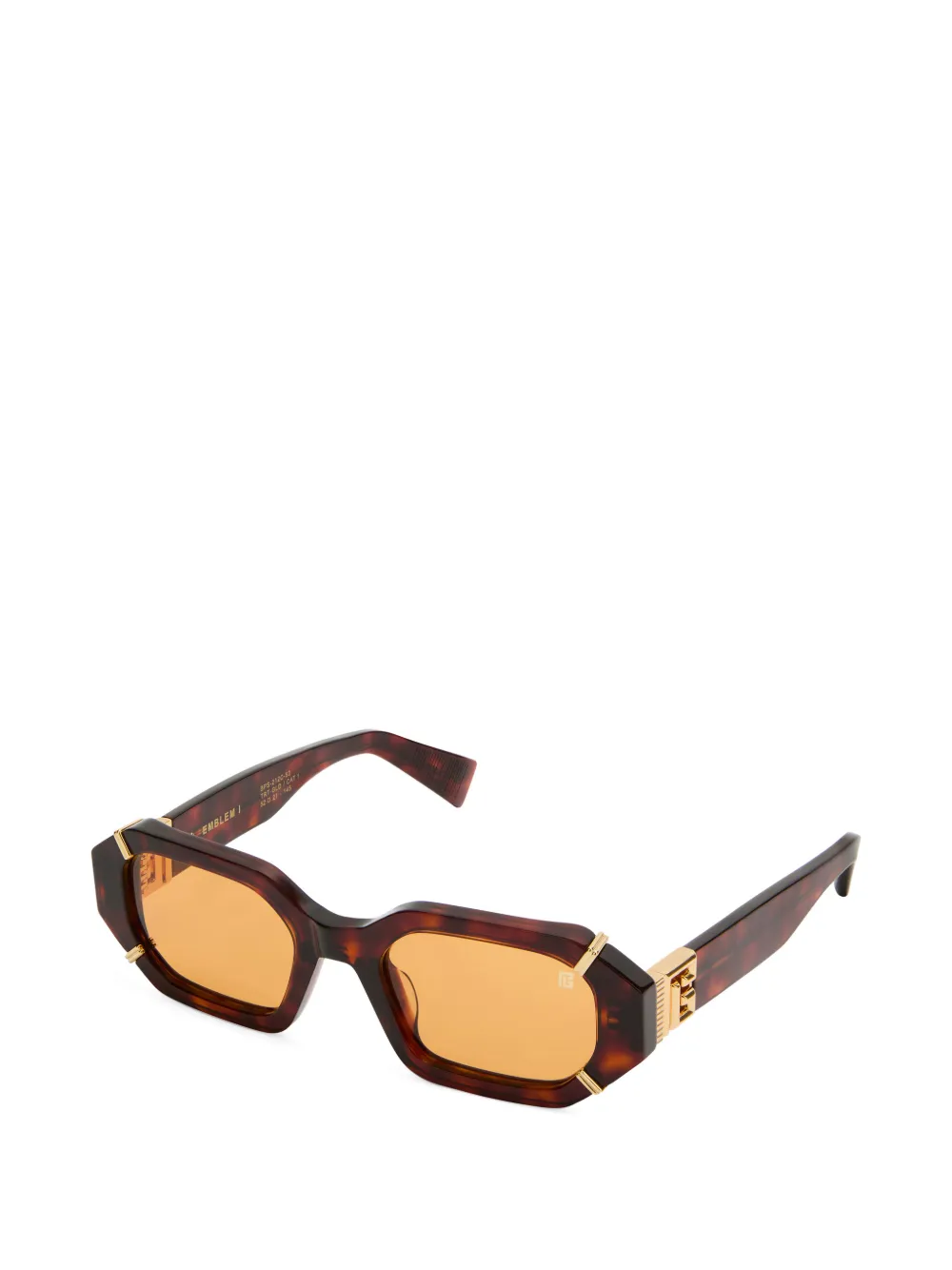 Balmain Eyewear geometric-frame tortoiseshell-effect sunglasses Bruin